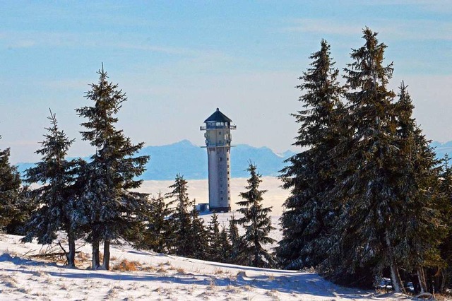 Der Feldbergturm im Schnee.  | Foto: Wilhelm Billharz