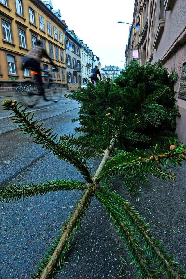 Entsorgter Christbaum in Freiburg  | Foto: Michael Bamberger