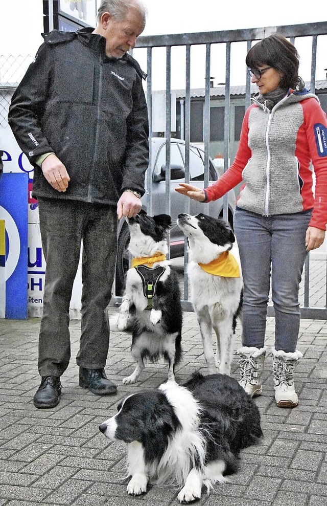 Dietmar Schfer und Kerstin Moritz wollen  die gelbe Schleife bekannter machen.   | Foto: Steinhart