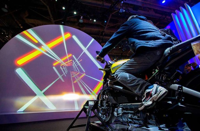 Ein Harley Davidson Elektromotorrad auf der CES in Las Vegas  | Foto: AFP