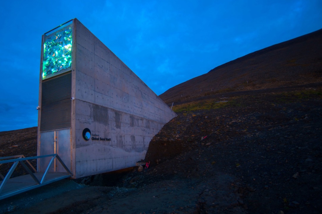 Der Eingang zum Weltsaatgut-Tresor auf Spitzbergen 
