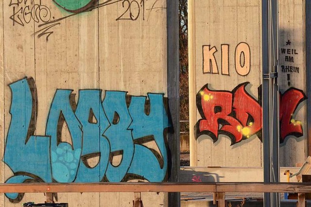 Grafitti am Haltinger Steg  | Foto: Hannes Lauber