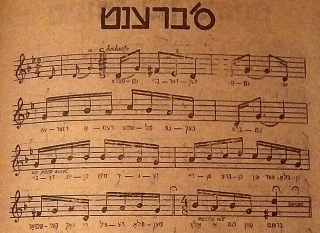 Noten des Liedes s&#39;brennt in jiddischer Sprache.  | Foto: Privat