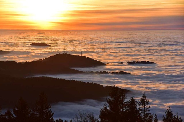 Sonnenuntergang auf dem Kandel.  | Foto: Daniel Hanselmann