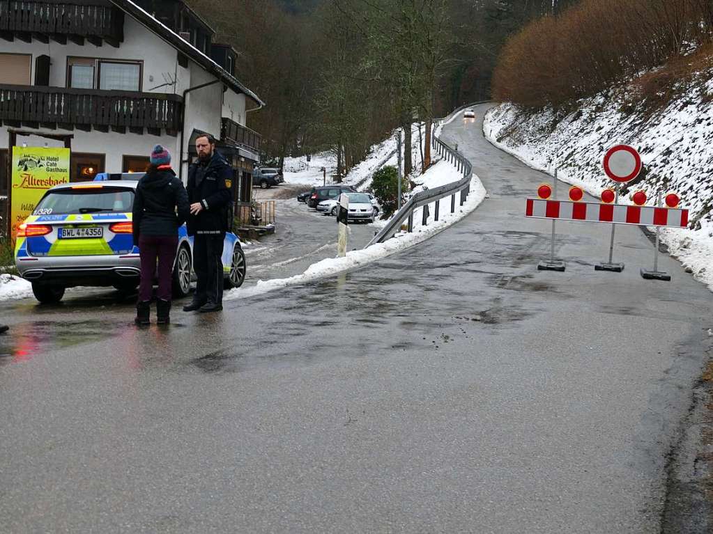 Winter auf dem Kandel: Die Kandelstrae ist gesperrt