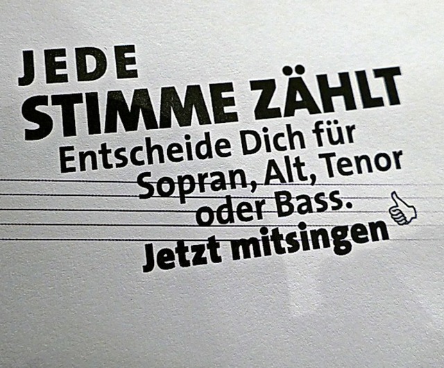 Witzige Werbung: Der Kirchenchor St. W...nd in Feldberg so auf sich aufmerksam.  | Foto: Tanja Bury