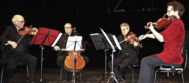Antonio Pellegrini (Geige), Tobias Mos...er (Geige) beim Konzert in Denzlingen   | Foto: Hildegard Karig