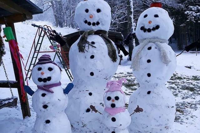 Fotos: BZ-Leser prsentieren zum Welttag des Schneemanns ihre Schneemnner