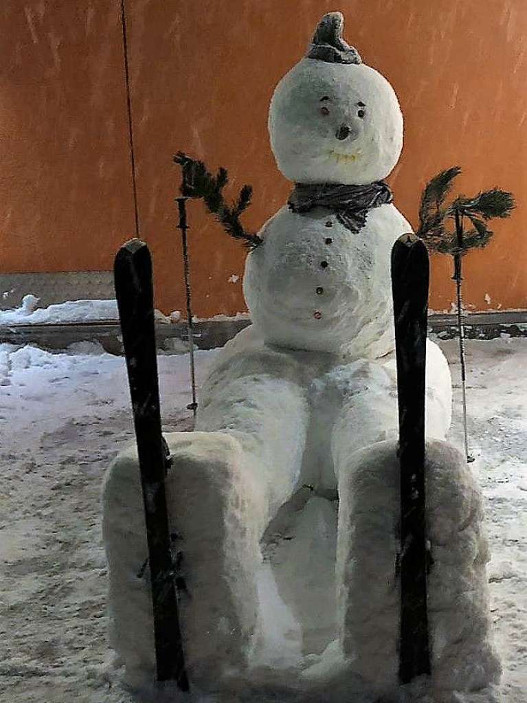 Dieser Schneemann entstand am Arlberg in sterreich