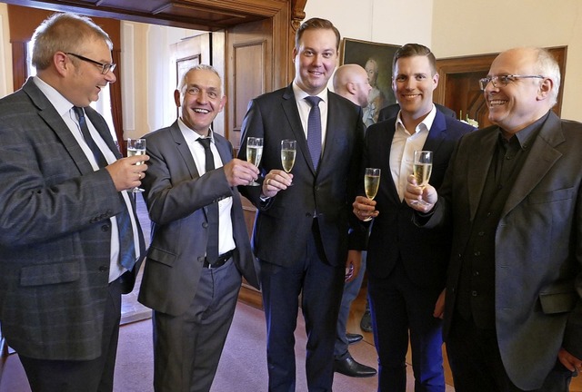 Vier Christdemokraten und ein Sozialde...r, Manuel Hagel und Johannes Mulflur.   | Foto: Axel Kremp