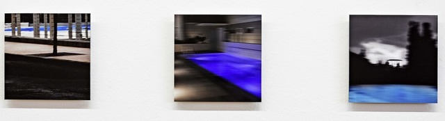 Drei bearbeitete Fotografien aus der &...pool&#8220;-Serie von Maks Dannecker.   | Foto: Armin Krger