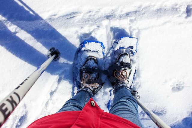 &#8222;Allzu schwer kann es ja nicht s...sie ihre erste Schneeschuhtour machte.  | Foto: Carolin Johannsen
