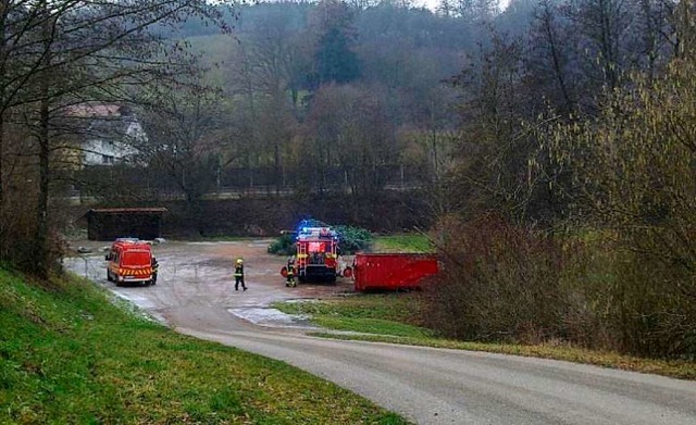 Mit zwei Einsatzfahrzeugen rckten die Feuerwehrmnner an.  | Foto: Feuerwehr Wehr