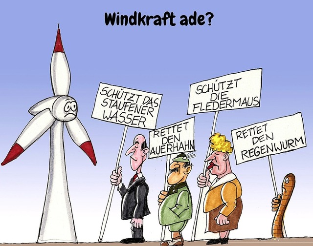 So sieht der BZ-Karikaturist die Windkraft-Lage<ppp></ppp>  | Foto: Karikatur: Bert Kohl