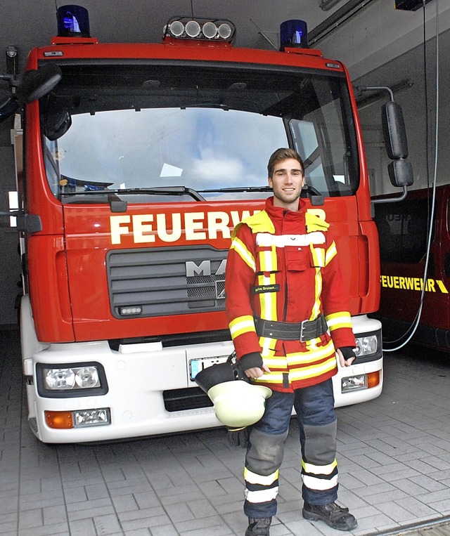 Maurice Grunert kam mit 13 Jahren zur Feuerwehr. | Foto: Leony Stabla Maurice Grunert kam mit 13 Jahren zur Feuerwehr. | Foto: Leony Stabla