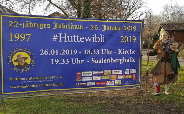 Huttewibli-Zunftvogt Laura Bleichner f...en Jubilumsabend am morgigen Samstag.  | Foto: Julius Steckmeister