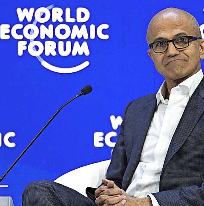 Ein Davos-Mann: Microsoft-Boss Satya Nadella   | Foto: DPA