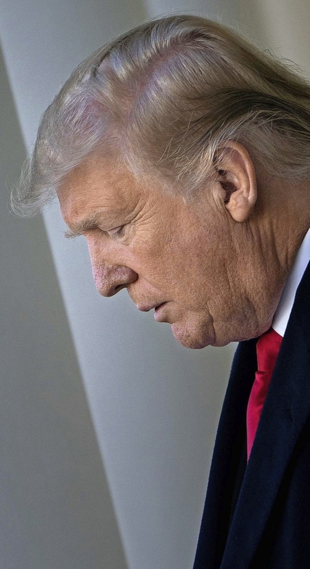 Donald Trump bei der Verkndung der vo...eendigung des &#8222;Shutdowns&#8220;.  | Foto:  dpa