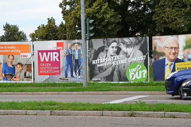 Weniger Plakate, mehr Inhalte wollen die Parteien bieten.  | Foto: Gerhard Walser