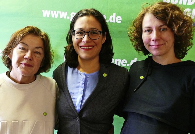 Grne setzen auf Frauenpower (von link..., Nadyne Saint-Cast und  Sophie Schwer  | Foto: Uwe Mauch
