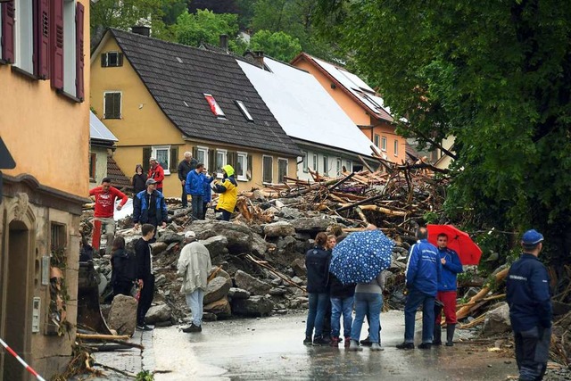 Nach der berflutung in Braunsbach 201...Kommunales Starkregenrisikomanagement.  | Foto: dpa