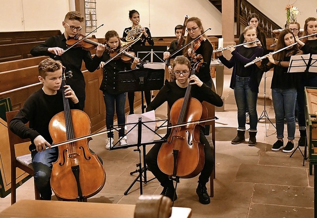 Das junge Barockorchester der Musiksch...r evangelischen Kirche in Meienheim.   | Foto: Wolfgang Knstle