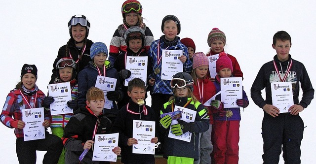 Siegerehrung der alpinen Rennen beim Kinderskifest in Ibach  | Foto: Verein
