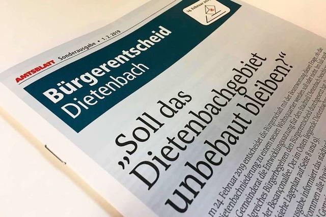 Sonderausgabe des Amtsblatts informiert über Bürgerentscheid zu Dietenbach