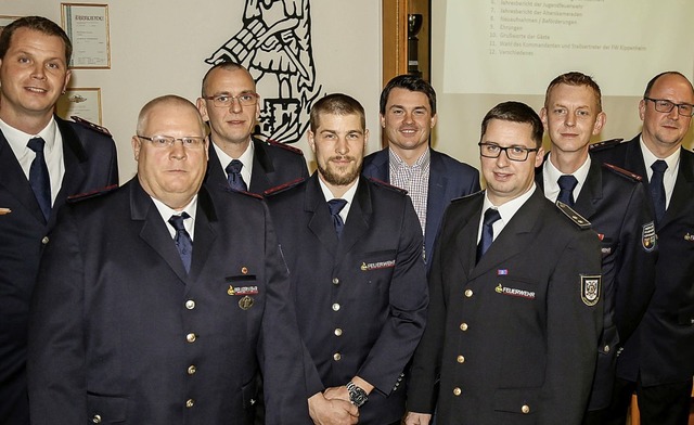 Kommandant Andreas Hurst (von links) m...llvertretende Kommandant Michael Dees   | Foto: Sandra Decoux-Kone