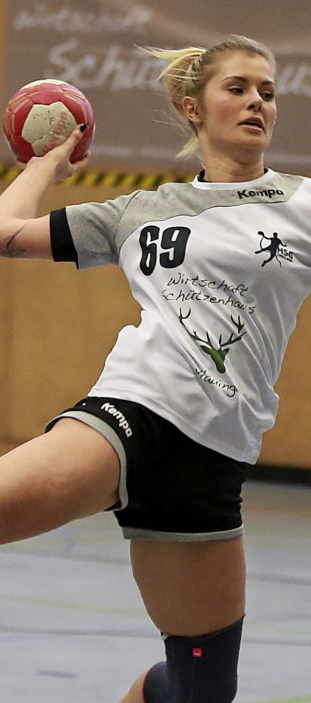 <BZ-FotoAnlauf>Handball:</BZ-FotoAnlau... Die Kreisluferin kam auf vier Tore.   | Foto: Schchlin