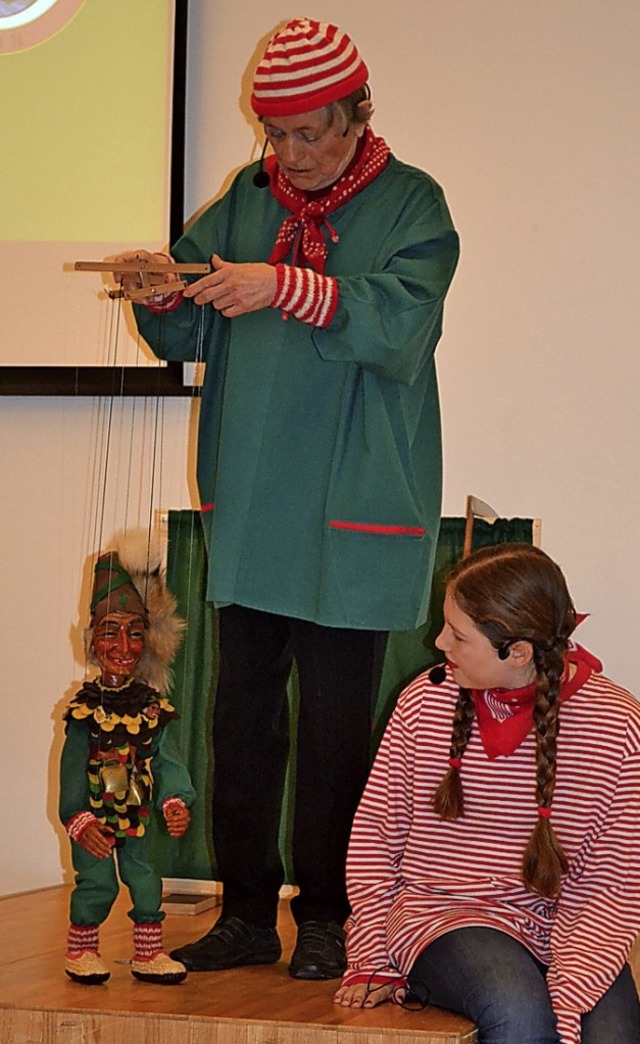 Mit einem Marionettenspiel wurden Figu... des Zunftmeisterempfangs vorgestellt.  | Foto: Liane Schilling