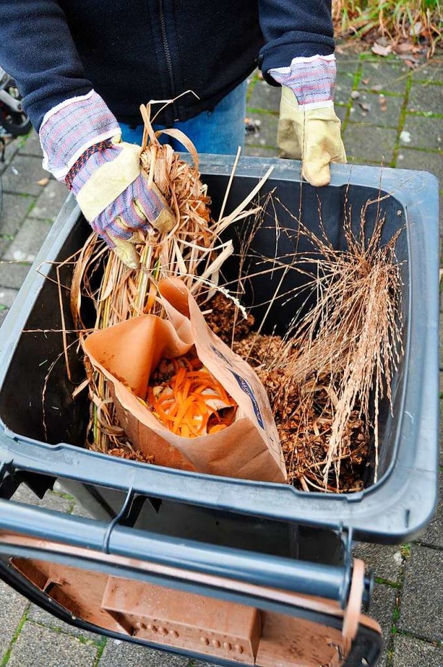 Die Abfallwirtschaft appelliert, die B...leichteren Gartenabfllen zu befllen.  | Foto: Daniel Gramespacher