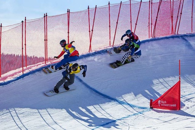 Der FIS Snowboard Cross Weltcup zhlt ...hts der Wintersaison auf dem Feldberg.  | Foto: Baschi Bender