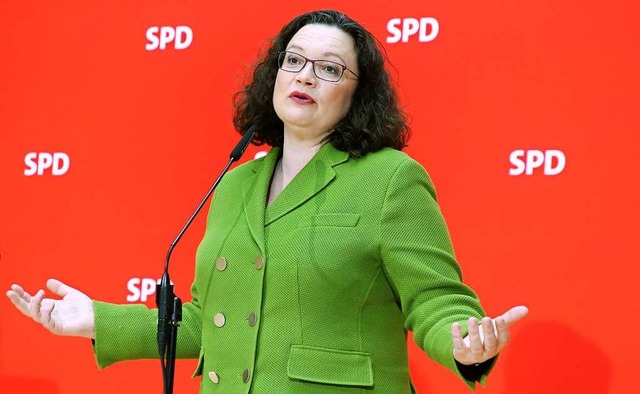 Andrea Nahles konnte die SPD bisher nicht aus der Krise fhren.   | Foto: dpa
