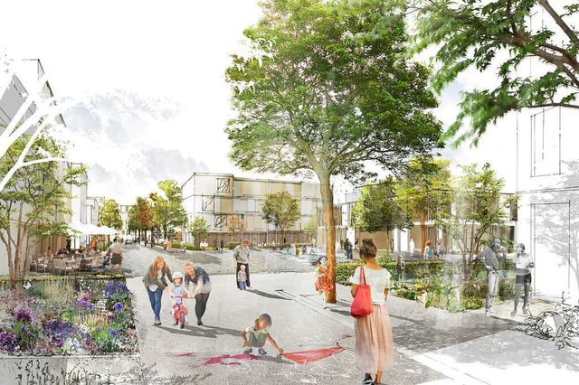 Eine Visualisierung des neuen Stadttei...ro K9 Architekten gebaut werden soll.  | Foto: K9 ARCHITEKTEN  GmbH