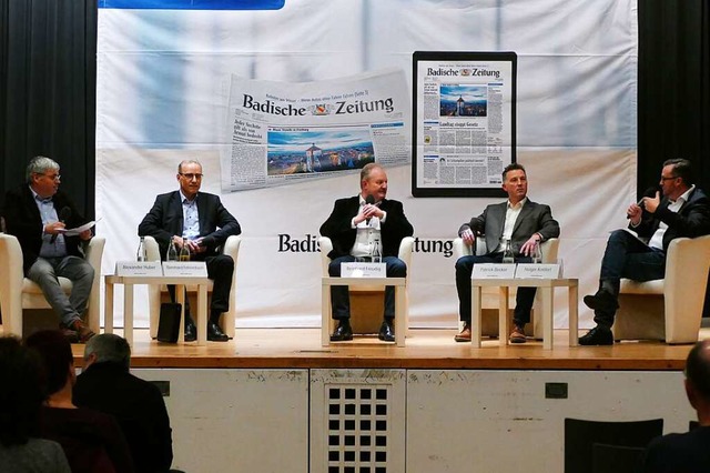 Beim BZ-Kandidatentalk sprachen BZ-Red...reudig und Patrick Becker (von links).  | Foto: Susanne Ehmann