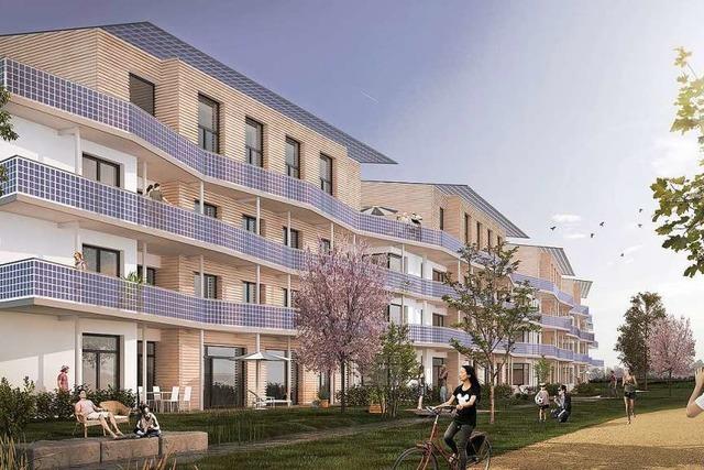 Rolf Disch stellt Plusenergie-Klimahaus-Wohnprojekt in Schallstadt vor