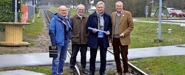 Markus Kern, Kurt Spittler, Peter Oehl... Vlker von der IG Pro Kandertalbahn.   | Foto: Lehmann