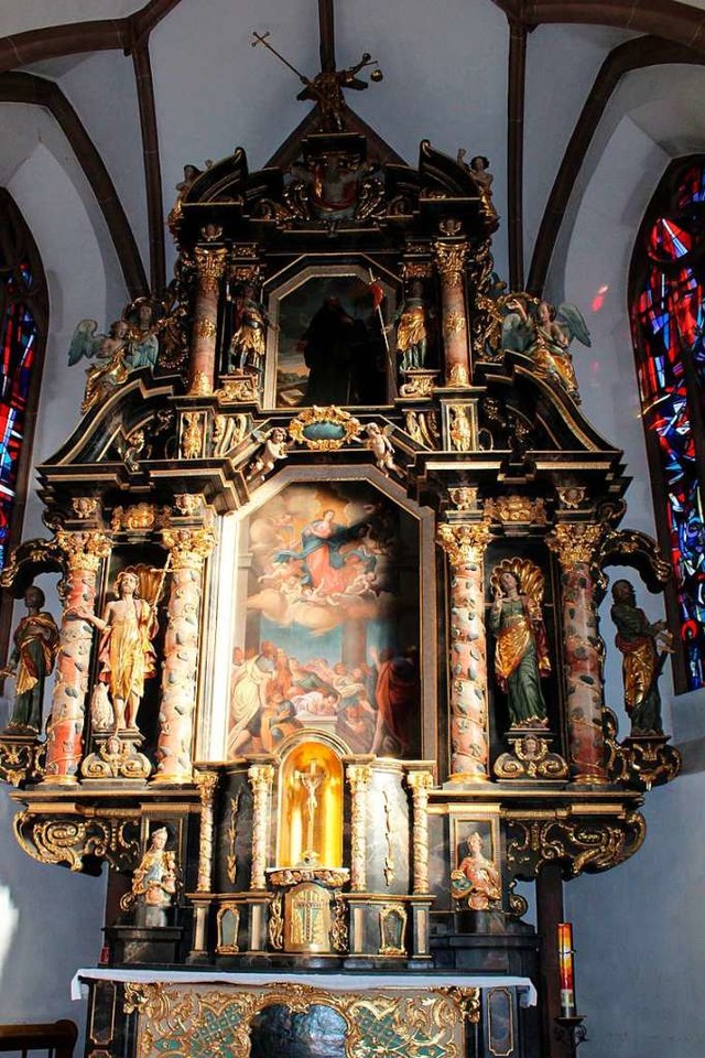 Der prchtige Hochaltar ist das Prunkstck von Franz Hauser in St. Gallus.  | Foto: Erich Krieger