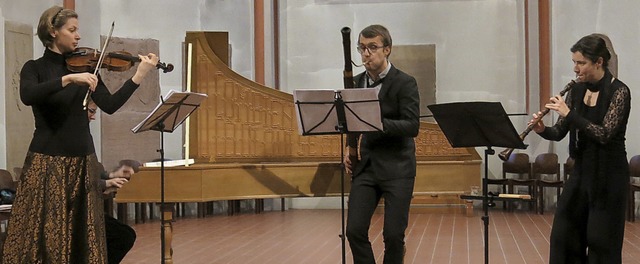 Das Ensemble 4D Freiburg spielt Dresdner Meister in der Stadtkirche  | Foto: Georg Vo