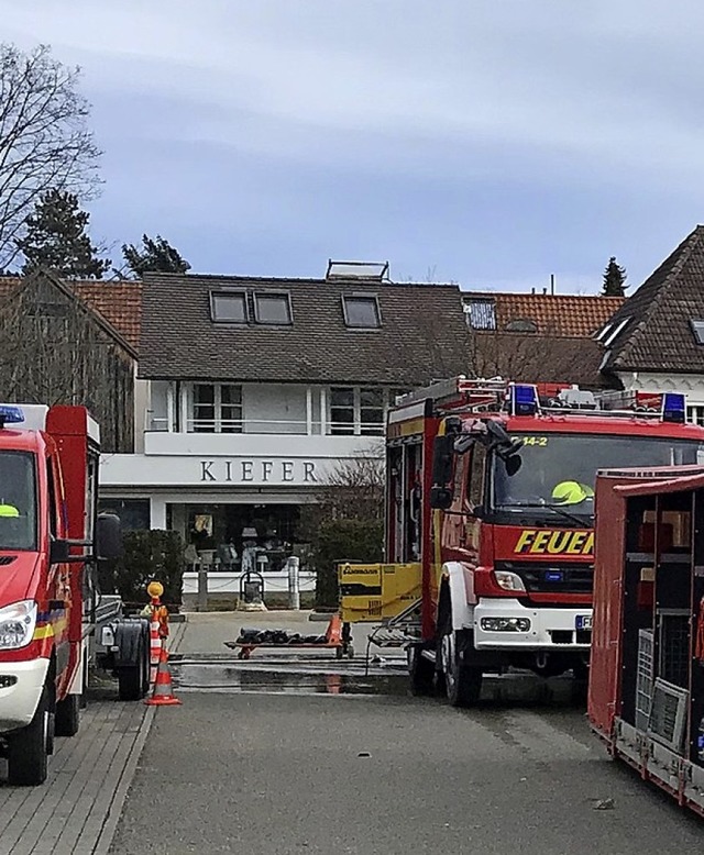 Zu einem  Wasseraustritt in einem Einkaufsmarkt wurde die Feuerwehr gerufen.   | Foto: Feuerwehr heitersheim