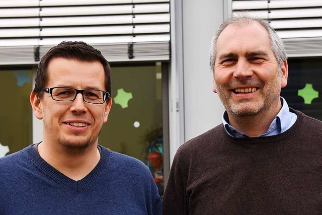 Rektor Stefan Royl (rechts) und Konrek... Interview Rede und Antwort gestanden.  | Foto: Robert Bergmann