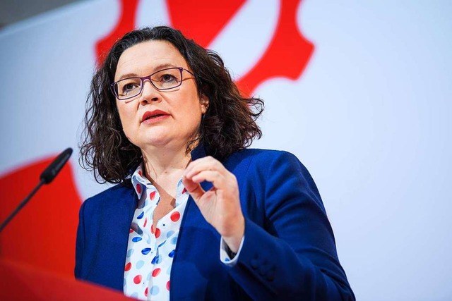SPD-Chefin Andrea Nahles  | Foto: dpa