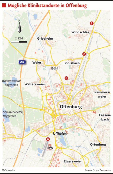 Offenburg sucht besten Standort für neues Großklinikum - Offenburg