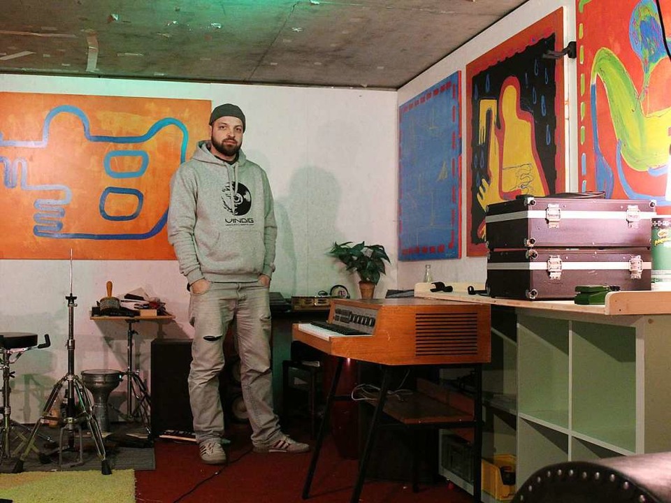 Andr Jenaro in seinem Proberaum  | Foto: Felix Klingel