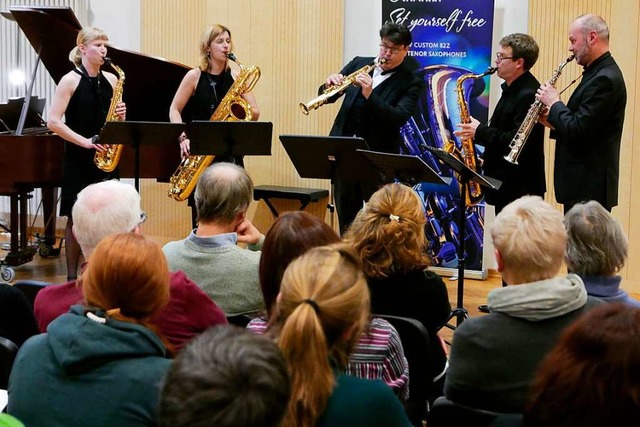 Feines Festival Saxophonia in der BDB-... Wahler, Simon Hanrath, Thomas Slzle)  | Foto: Hans-Peter Mller