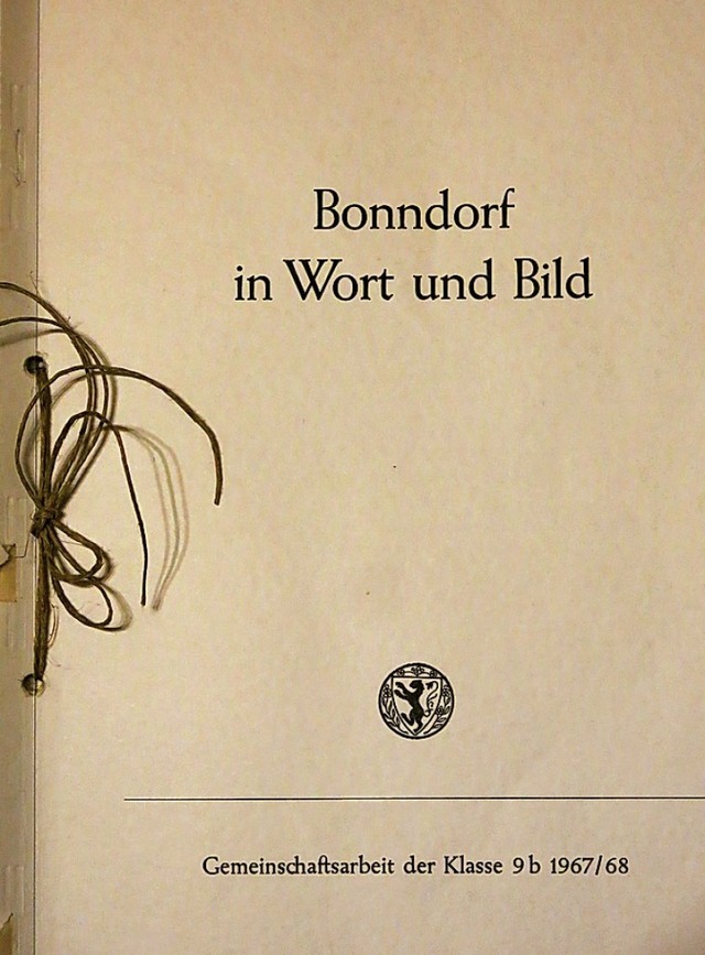 Das Deckblatt der Gemeinschaftsarbeit ...rfer Mdchenklasse 9b, Jahrgang 1968.   | Foto: Repro: emo