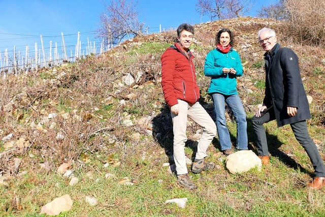 Reinhold Treiber, Judith Streiling und...einriegels auf dem Ebringer Sommerberg  | Foto: Nikola Vogt