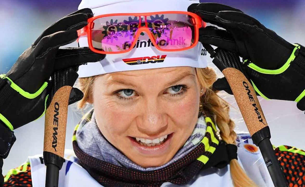 Skilangläuferin Sandra Ringwald, hier ...n Seefeld sehr gute Chancen im Sprint.  | Foto: dpa