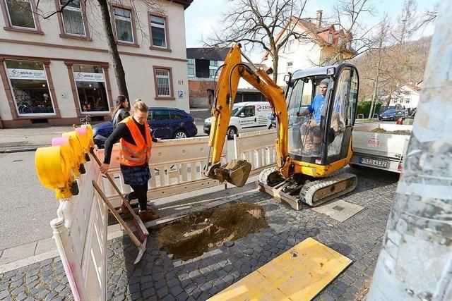 In der Oberau wird fr den Stadttunnel gebohrt – zur Probe